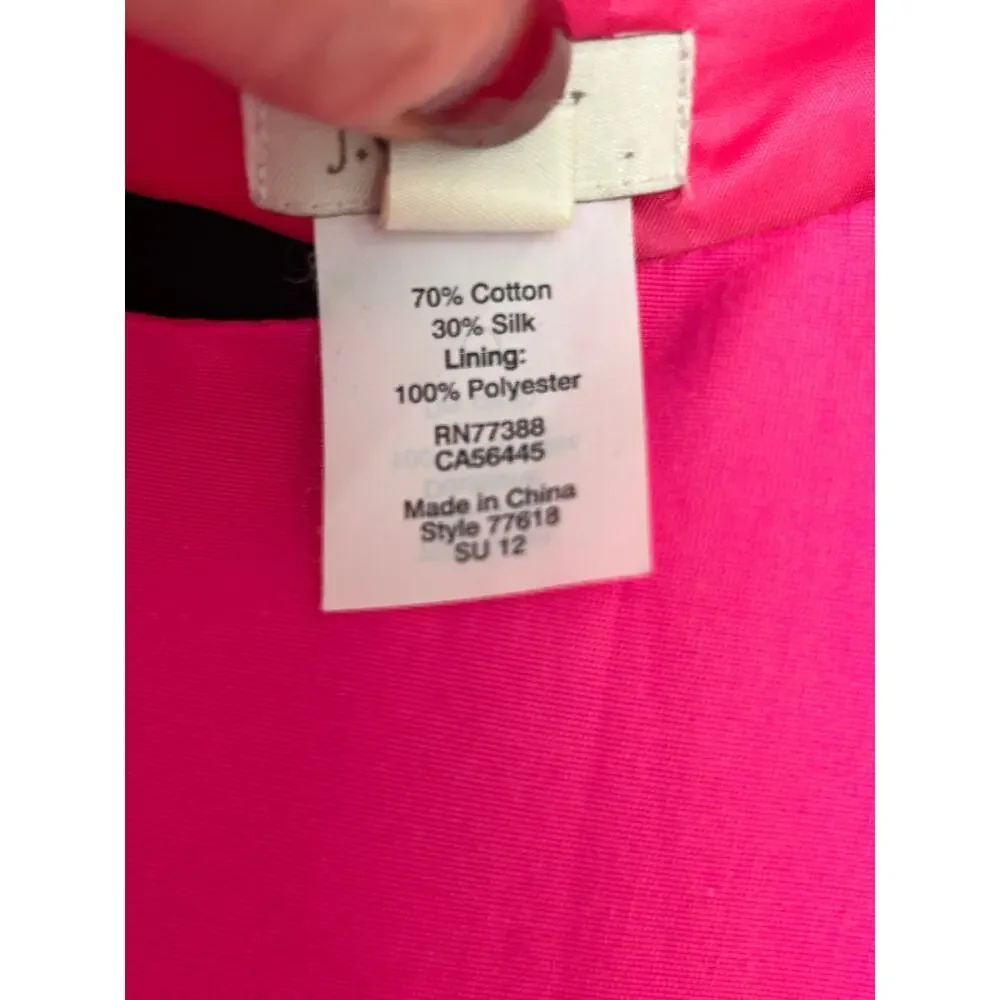 J.Crew Pink Silk Blend Sheath Dress Sleeveless Fit Flare Sz 2 Pockets BarbieCore - Picture 5 of 6